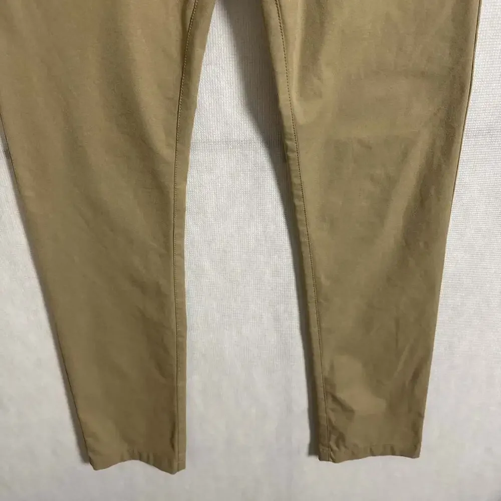 Prana Men's 30/32 Beige Stretch Polyester Slim Fit Chino Pants With Pockets